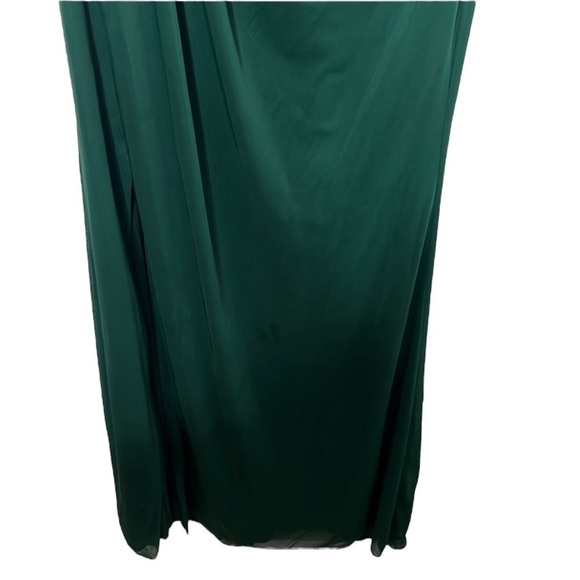 David's Bridal Green One Shoulder Lace Maxi Bridesmaid Dress Women Size 10 - Picture 2 of 8